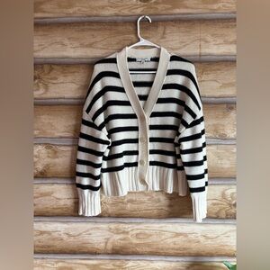 Over size,Striped ,Black and Cream Cardigan